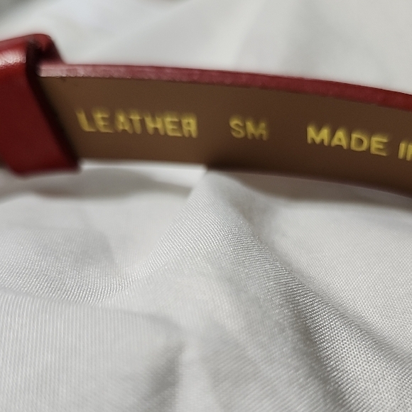 Chico's Silver Red Fashion Belt with Ornate Buckle - Picture 3 of 7